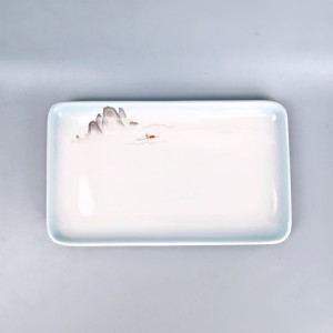 商用餐具-渔夫山水-10寸阔气长方盘